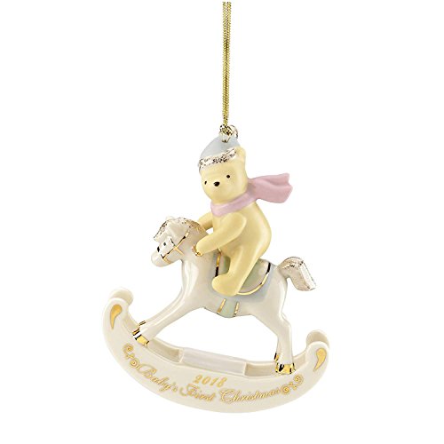 2018 Lenox Winnie The Pooh Babys First Christmas Rocking Horse Ornament 877375