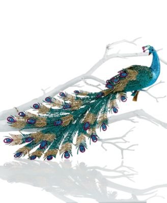 Holiday Lane Blue Peacock Clip On Ornament