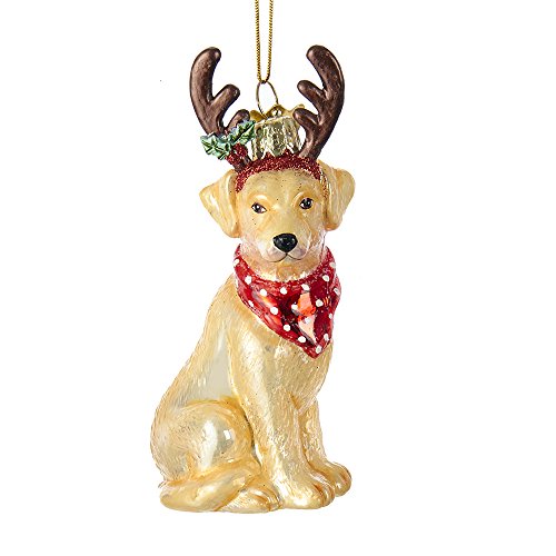 Kurt Adler Kurt S. Adler Noble Gems Yellow Labrador Retriever Glass Ornament