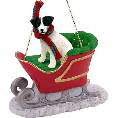 Conversation Concepts Jack Russell Terrier Sleigh Ride Christmas Ornament Black-White – Delightful!