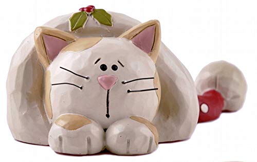 Blossom Bucket Calico Cat Inside Christmas Hat 3.25″ x 2″ Resin Tabletop Figurine #2