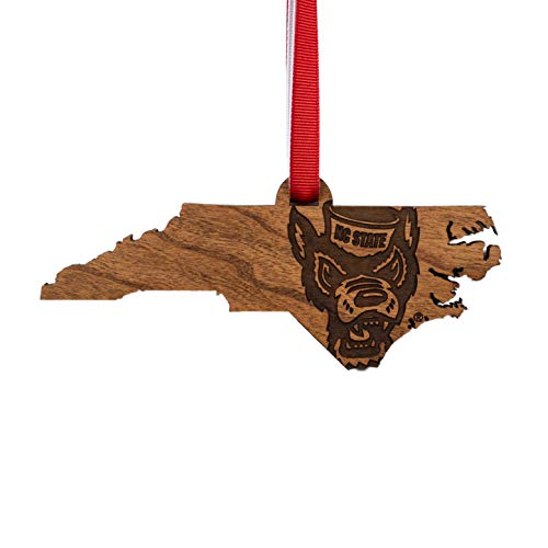 LazerEdge NC State Ornament – NC Map with Tuffy Head