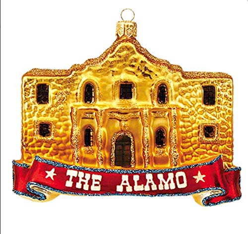 Texas San Antonio The Alamo Landmark Polish Glass Christmas Ornament Travel Souvenir
