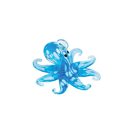 GALLERIE II Blue Octopus Sea Life Tropical Coastal Beach Summer Art Glass Christmas Xmas Decorative Hanging Ornament