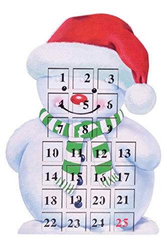 Clever Creations 24 Day Snowman Advent Calendar Countdown to Christmas | Painted Wood with Numbers | 100% Wood Construction | Unique Holiday Decoration | Measures 9.75″ x 14.5″ x 2″