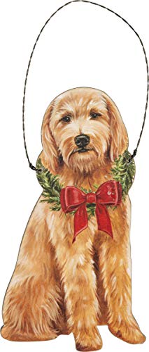 Primitive by Kathy Christmas Goldendoodle Hanging Ornament