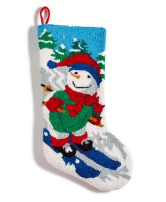 Holiday Lane Skiing Snowman Stocking