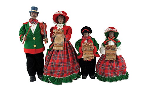 Santa’s Workshop 4150 African American Christmas Day Carolers, Set of 4, 18″-15″, Multicolored