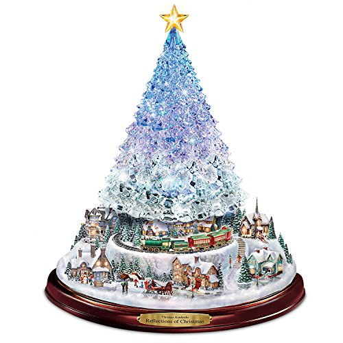 Bradford Exchange Thomas Kinkade Crystal Tabletop Christmas Tree: Lights Motion and Music by The