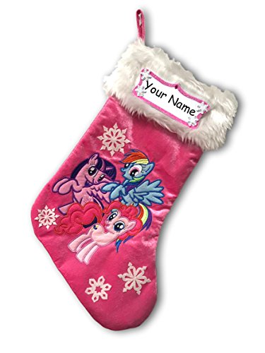 Personalized My Little Pony Friends Characters Pink and White Snowflake Stocking with Name