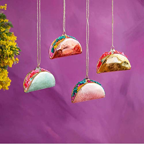 One Hundred 80 Degrees Taco Tree Ornament Set of 4 Assorted