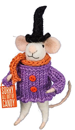Primitives by Kathy Felt Mouse with Tiny Box Sign Sorry Out of Candy Halloween