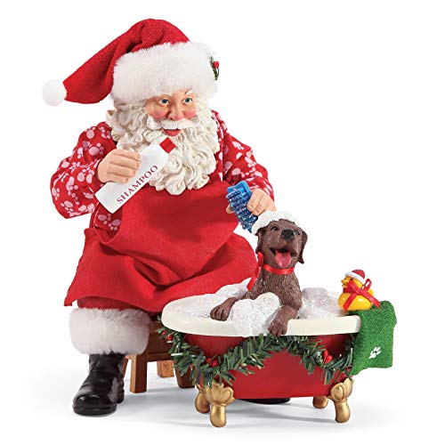 Department 56 Possible Dreams Santa and His Pets Splish Splash Figurine, 9″, Multicolor