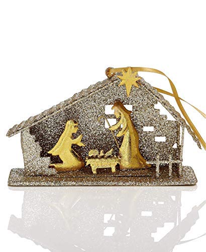 Holiday Lane Iron Wire with Glitter Nativity 1.5″ Ornament