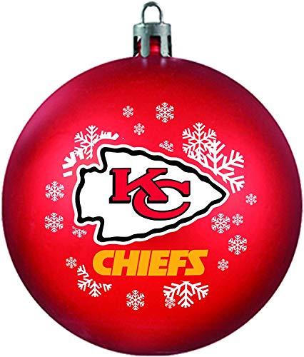 Topperscot Kansas City Chiefs Snowflake Red Shatter Proof Ball Ornament