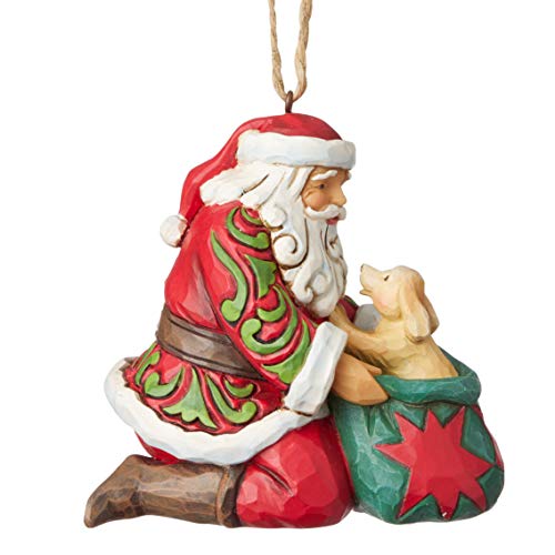 Enesco Jim Shore Heartwood Creek Santa with Puppy Ornament