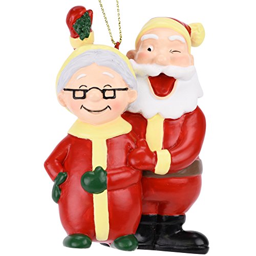 Tree Buddees Santa and Mrs. Claus Under The Mistletoe Kissing Christmas Ornament