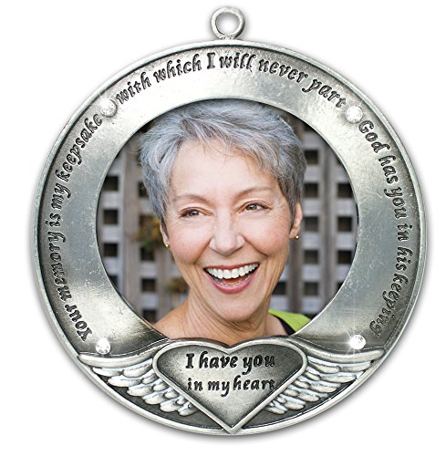 BANBERRY DESIGNS I Thought of You with Love Today Brushed Metal Photo Ornament – Memorial Ornament Engraved with Your Memory is My Keepsake – Loss of a Loved One – Bereavement Gift – in Loving Memory