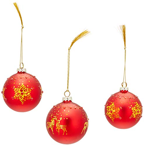 Lenox Red Mercury Glass Ornaments, Set of 3