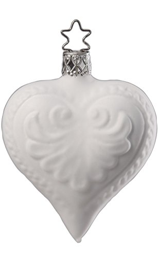 Inge Glas Heart Phantasieheart Porcelain 1-337-15c German Christmas Ornament