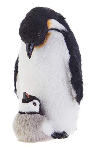 RAZ Imports Mom and Baby Penguin Ornament – 6″ with Faux Fur