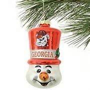 Georgia Bulldogs Top hat Snowman Ornament