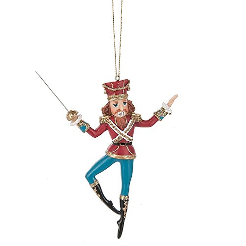 Nutcracker Ballet with Sword 4 x 5 Inch Resin Christmas Ornament