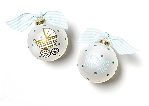 Coton Colors Welcome Little One Carriage Boy Glass Ornament