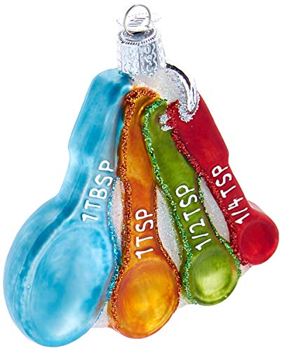 Old World Christmas Chef’s Collection Glass Blown Ornaments for Christmas Tree Measuring Spoons