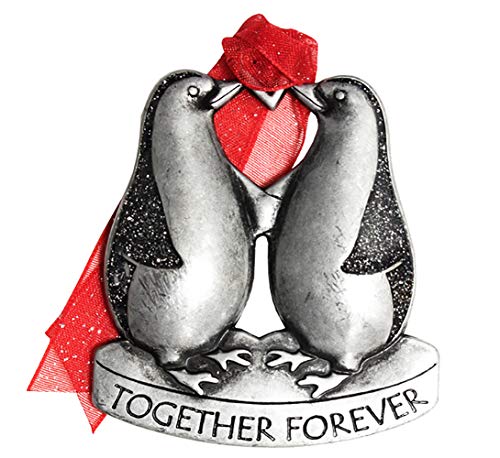Gloria Duchin 2019 Together Forever Penguin Pewter Christmas Tree Ornaments (Penguin)