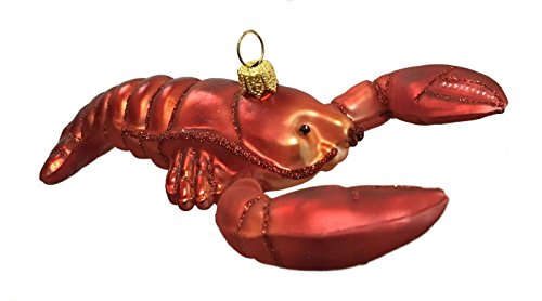 Pinnacle Peak Trading Company Red Lobster Polish Glass Christmas Tree Ornament Sea Life Animal Made in Poland