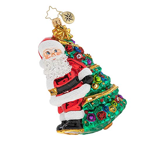 Christopher Radko Hand-Crafted European Glass Christmas Decorative Figural Ornament, Heave-Ho! Tree Delivery!