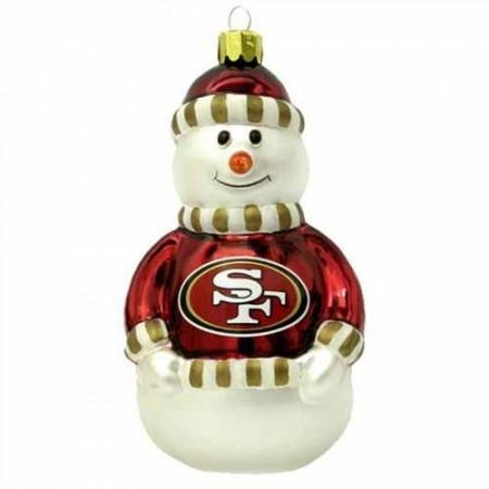 Topperscot San Francisco 49ers 3″ Blown Glass Snowman Ornament