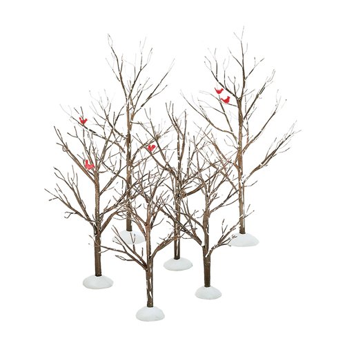 Department 56 Village Bare Branch Trees Accessory Figurine (Set of 6)