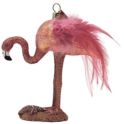 Kurt Adler Noble Gems Glass Flamingo Ornament