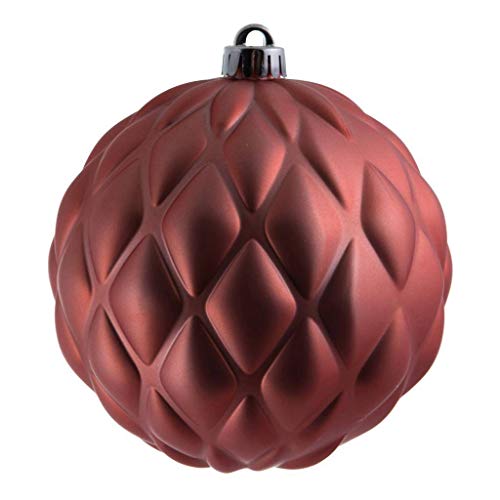 Vickerman 624784-6″ Coral Matte Round Pine Cone Christmas Tree Ornament (4 pack) (N173471D)