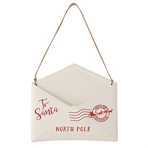 Mud Pie Letters to Santa North Pole Ceramic Envelope Mail Hanger