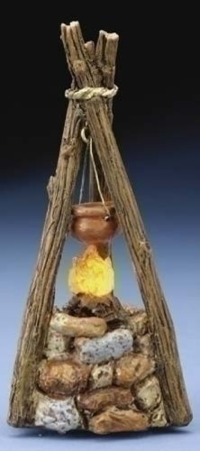 Fontanini LED Light Up Campfire Italian Nativity Village Accessory Figurine