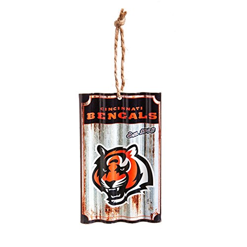 Team Sports America Cincinnati Bengals, Metal Corrugate Ornament, Set of 2