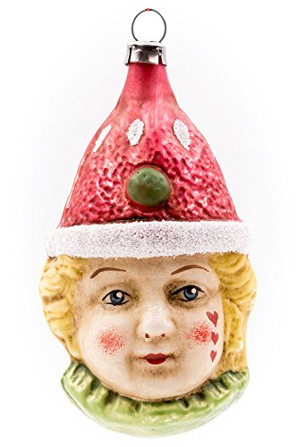 Marolin Clown with Red Cap MA2011024 German Glass Ornament w/Gift Box