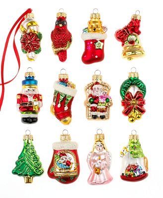 Holiday Lane Box of 12 Mini Assorted Ornaments