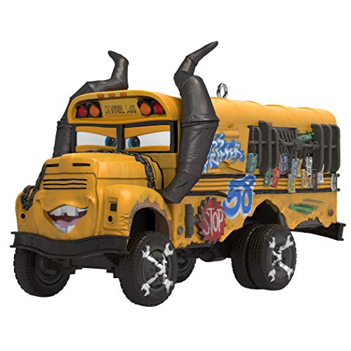 Hallmark Keepsake Christmas Ornament 2019 Year Dated Disney/Pixar Cars 3 Miss Fritter School Bus with Sound
