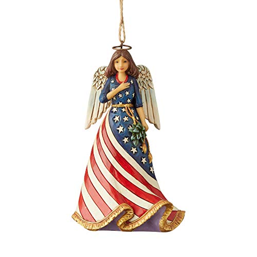 Enesco Jim Shore Heartwood Creek Patriotic Angel Hanging Ornament