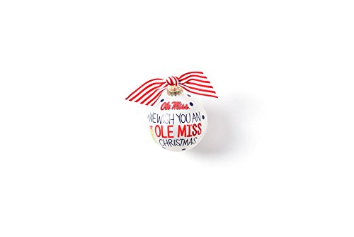 Coton Colors 100 MM Ole Miss We Wish You Glass Ornament