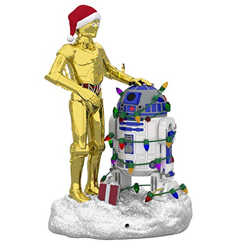 Hallmark Keepsake Christmas 2019 Year Dated Star Wars C-3PO and R2-D2 Peekbuster Motion-Activated Sound Ornament, C3PO and R2D2