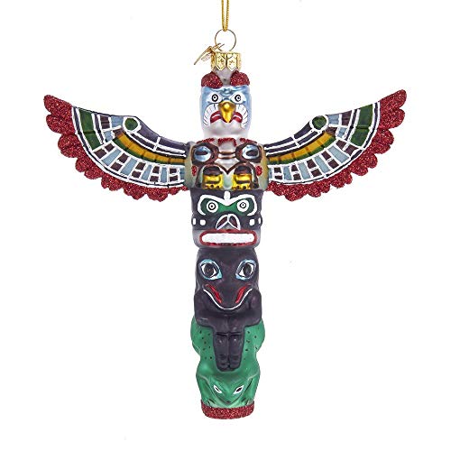 Kurt Adler Noble Gems Totem Pole Glass Hanging Ornament, 5 inches Tall