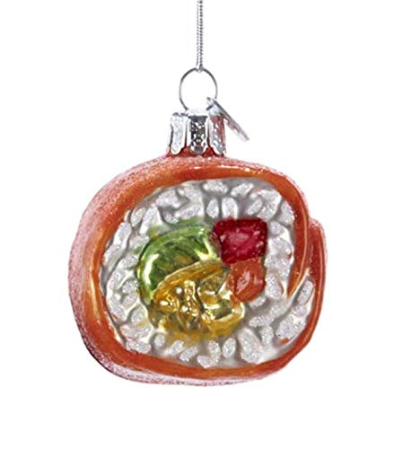 Kurt-Adler Glass Ornament with S-Hook and Gift Box, Foods Collection (Sushi, Salmon, NB0408)