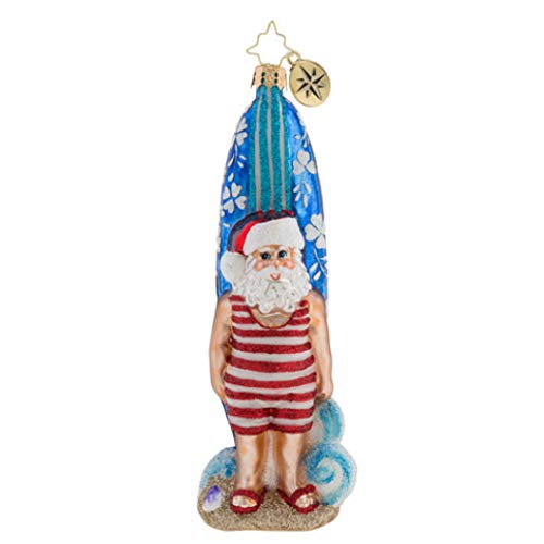 Christopher Radko Surf And Turf Santa Christmas Ornament