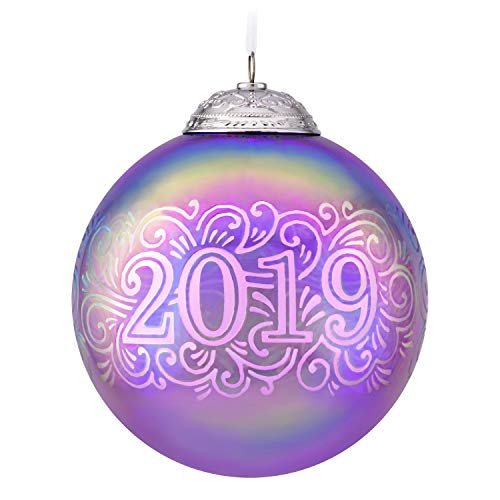 Hallmark Keepsake Year Dated Christmas Glass Ornament, 2019 Commemorative Ball