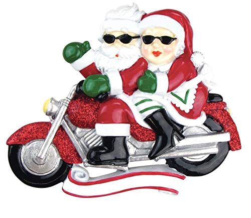 Polar X Motorcycle Mr. & Mrs. Claus Personalized Christmas Ornament